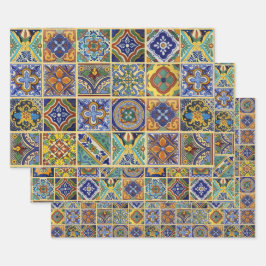 Talavera Tiles Wrapping Paper Geschenkpapier Set