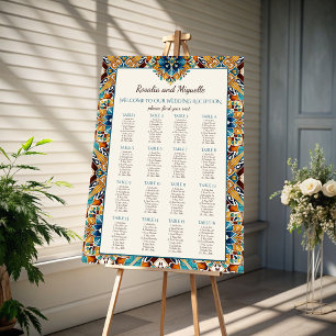 Talavera-Vintage-Mexikanischer-Hochzeits-Sitzplan Poster