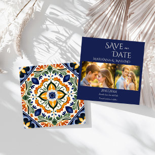 Talavera-Vintage-Mexikanisches Hochzeitsfoto Save The Date
