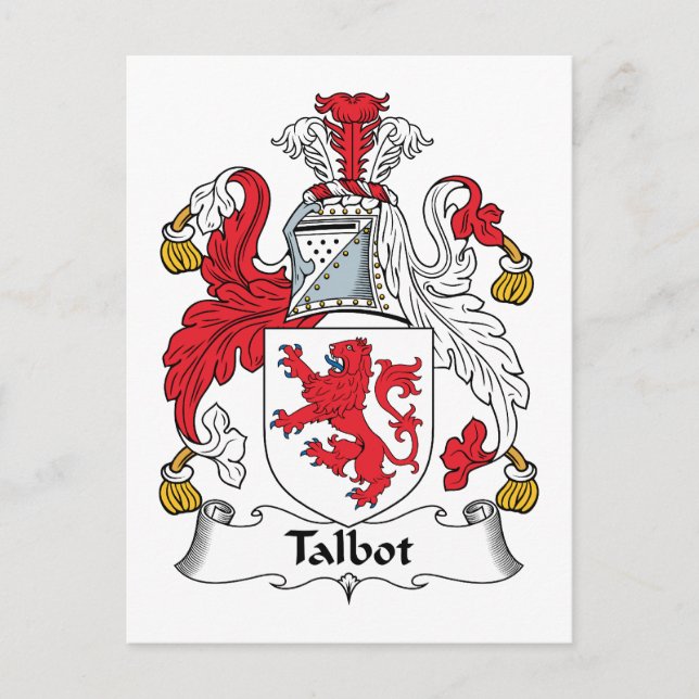 Talbot Familienwappen Postkarte (Vorderseite)