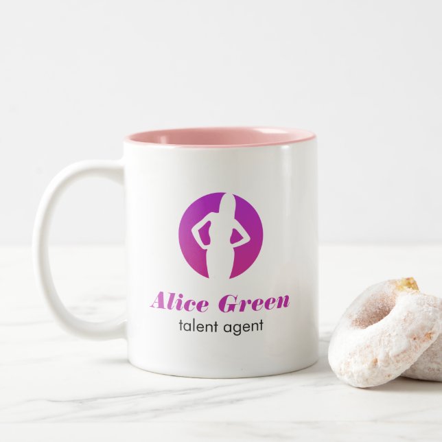 Talent-Agent-Logo-Tasse Zweifarbige Tasse (Mit Donut)