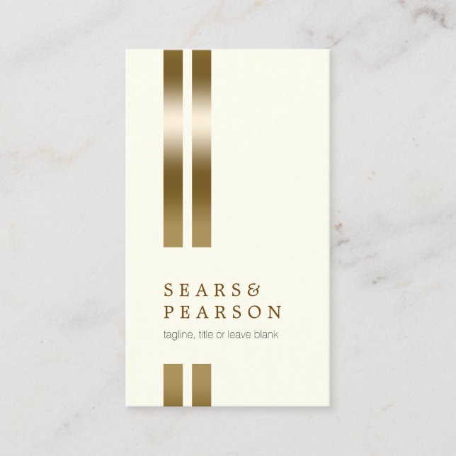 Talent Manager Double Gold Stripe Elegant Visitenkarte (Vorderseite)