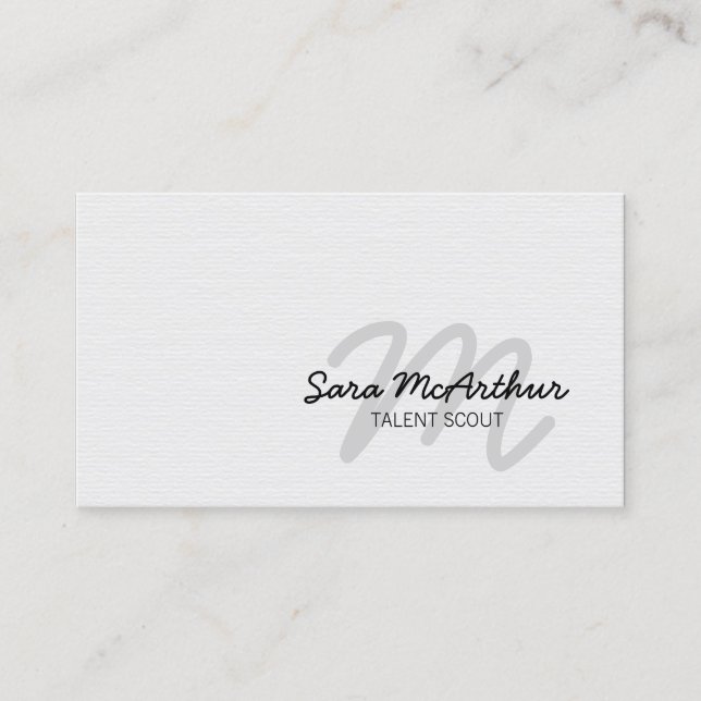 Talent Scout Cursive Monogram Business Card Visitenkarte (Vorderseite)