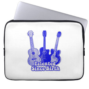 Talent seit Geburt. Vintage blaue Gitarren Laptopschutzhülle