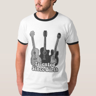 Talent seit Geburt. Vintage schwarz-weiße Gitarre T-Shirt