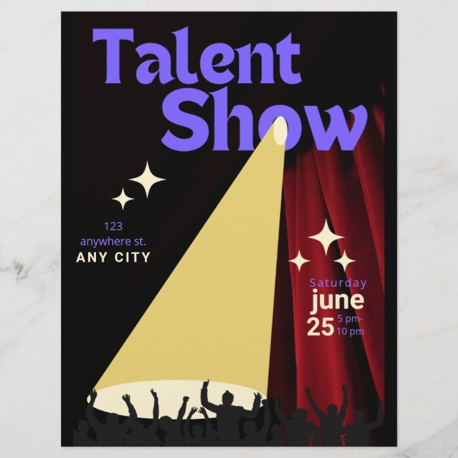 Talent Show Flyer, Flyer anzeigen, Talentwettbewer (Vorne)