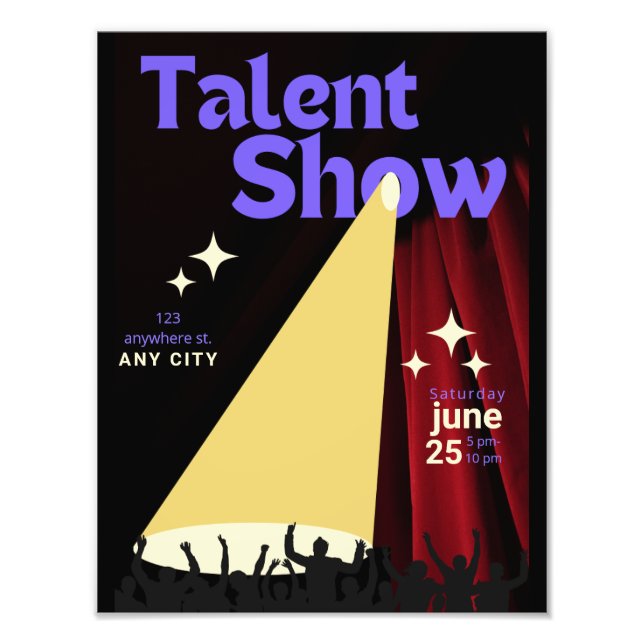Talent Show Flyer, Flyer anzeigen, Talentwettbewer Fotodruck (Vorne)
