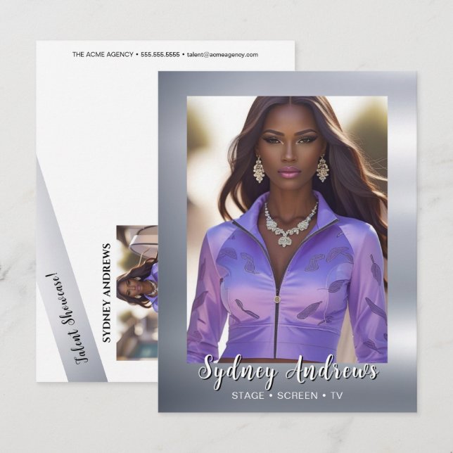 Talent-Showcase Postcard Einladung zu Shining Star Postkarte (Vorne/Hinten)