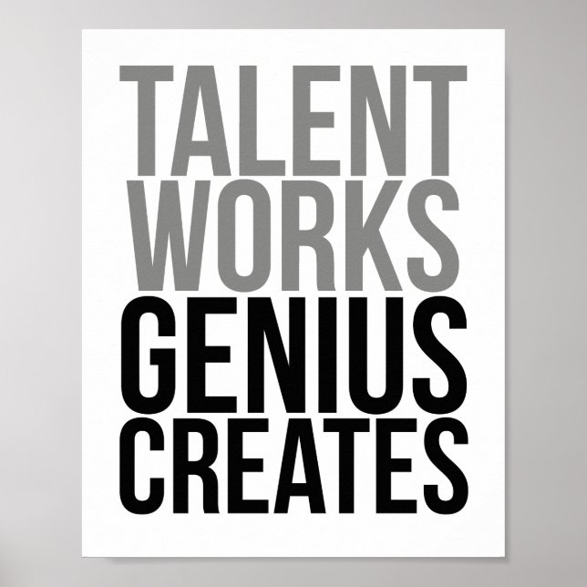 Talent Works Genius erstellt Poster (Vorne)
