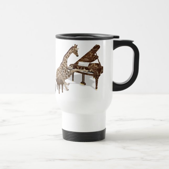 Talented Giraffe Plays Grand Piano Reisebecher (Rechts)