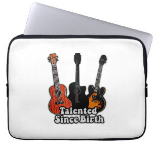 Talentiert seit der Geburt. Vintage bunte Gitarren Laptopschutzhülle