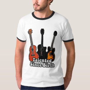 Talentiert seit der Geburt. Vintage bunte Gitarren T-Shirt