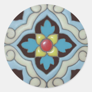 Talevera Tile 3 Sticker Round