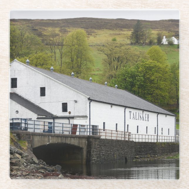 Talisker Whisky Brennerei auf Skye, Schottland Glasuntersetzer (Vorderseite)