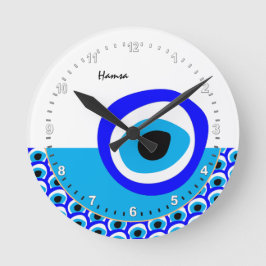 Talisman & Evil Eye Amulet, türkisch / arabisch we Runde Wanduhr