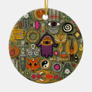 Talisman-Moos Keramik Ornament