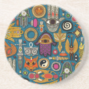 Talisman Pfau Getränkeuntersetzer