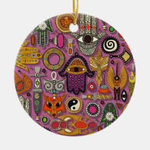 Talisman-Pfingstrose Keramik Ornament