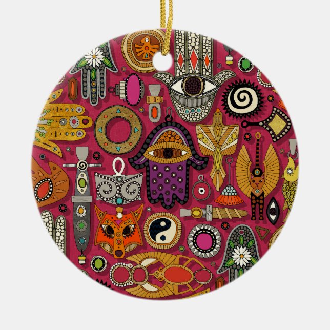 Talismane viva Magenta Keramik Ornament (Vorne)