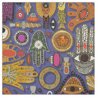 TALISMANS violettes blauer Stoff