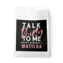 Talk 30 me moderne rosa mädchenhafte Typografie Ge