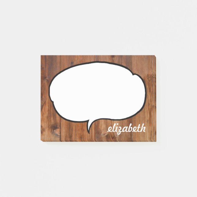Talk Bubble Personalisiert Name Post-it Klebezettel (Vorderseite)