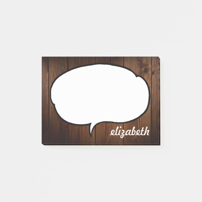 Talk Bubble Personalisiert Name Post-it Klebezettel (Vorderseite)