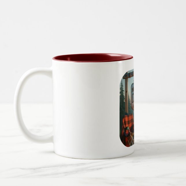Talk Camping to Me – Campsite Adventure Coffee Mug Zweifarbige Tasse (Links)