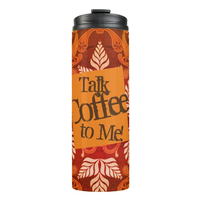 Talk Coffee To Me! Vintage Art  Thermosbecher (Vorderseite)