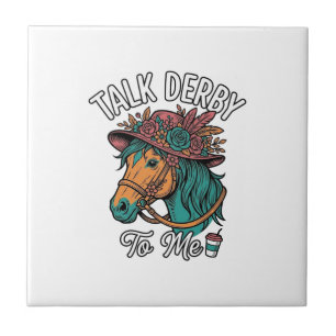 Talk Derby Pferd Vintage Gravur Design Fliese