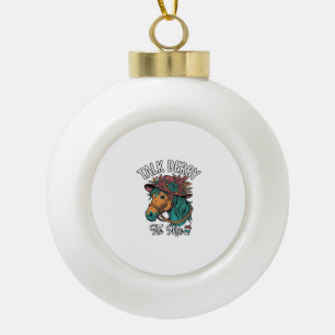 Talk Derby Pferd Vintage Gravur Design Keramik Kugel-Ornament