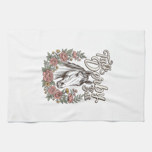Talk Derby To Me Florales Pferd Vintage Shirt_1 Geschirrtuch