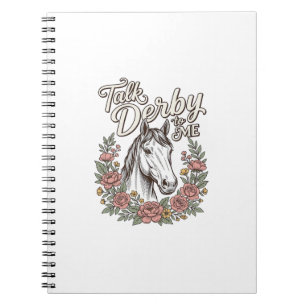 Talk Derby To Me Florales Pferd Vintage Shirt_1 Notizblock
