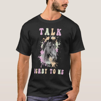 Talk Derby to Me Groovy Reitrian Derby Day Barre T-Shirt