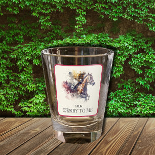 Talk Derby to Me Racehorse Red Schnapsglas