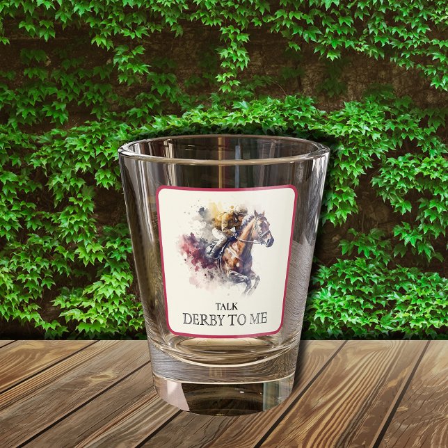 Talk Derby to Me Racehorse Red Schnapsglas (Talk Derby to Me Racehorse Red Border Shot Glass)