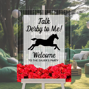 Talk Derby to Me Racehorse Welcome Acrylschild