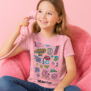 Talk Don't Text Retro-Rotary-Telefon Rosa T-Shirt