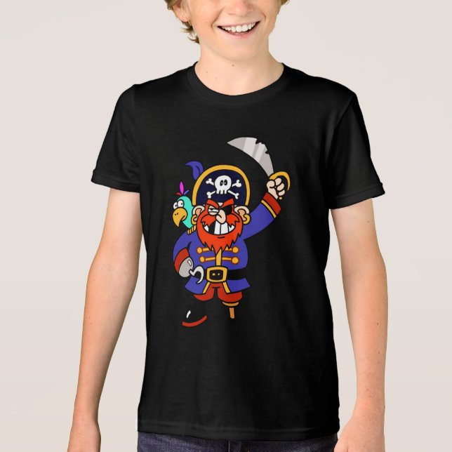 Talk Pirate or Walk The Plank  Tri-Blend Shirt (Vorderseite)