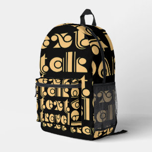 Talk Text Travel Black Bedruckter Rucksack