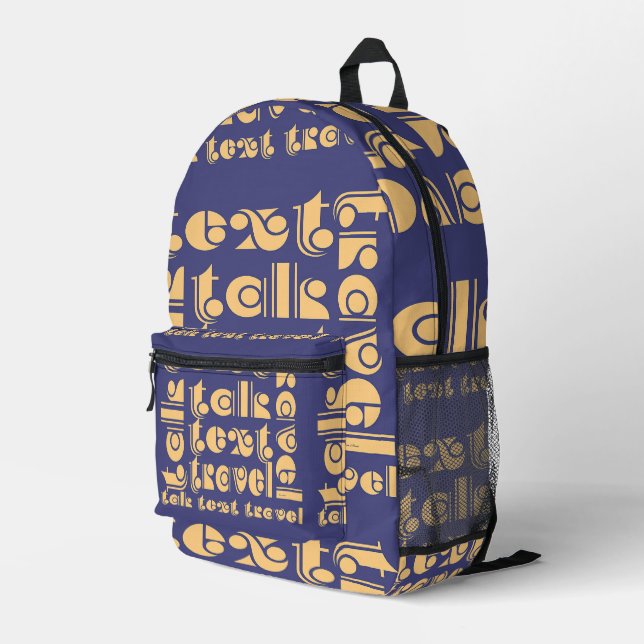 Talk Text Travel Blue Bedruckter Rucksack (Rückseitige Ecke Rechts)