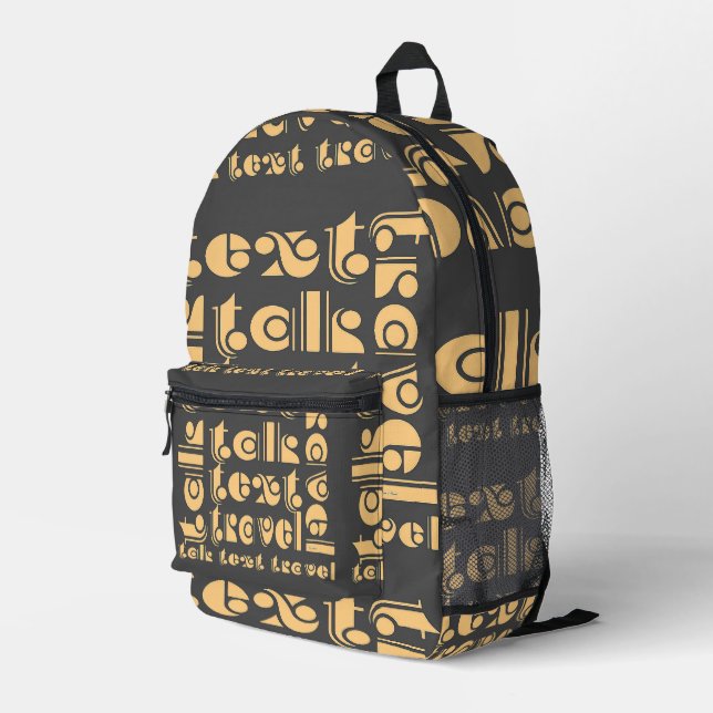 Talk Text Travel Gray Bedruckter Rucksack (Rückseitige Ecke Rechts)