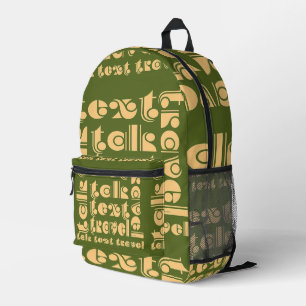 Talk Text Travel Green Bedruckter Rucksack