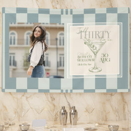 Talk Thirty To Me Martini 30th Birthday Photo Banner