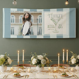 Talk Thirty To Me Martini 30th Birthday Photo Banner