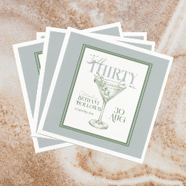 Talk Thirty To Me Martini Cocktail 30th Birthday Serviette