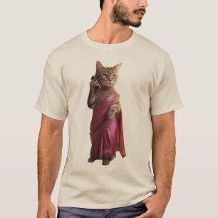Talkative Kitty in Sari - Mode trifft Spaß T-Shirt