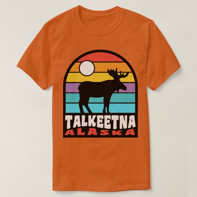 Talkeetna Alaska Moose Abzeichen T-Shirt (Design vorne)
