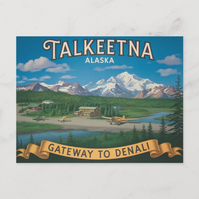 Talkeetna Alaska Reise  Postkarte (Vorderseite)