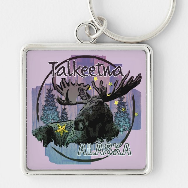 Talkeetna Alaska rustikaler Schlüsselanhänger (Vorne)